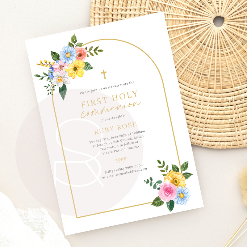 Rainbow Doll | Holy Communion Invitation