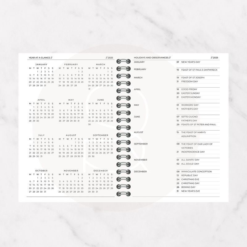 12 Month Weekly Planner | A5,A4