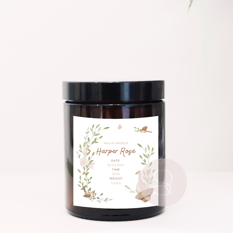 Welcome Baby Personalised Candle