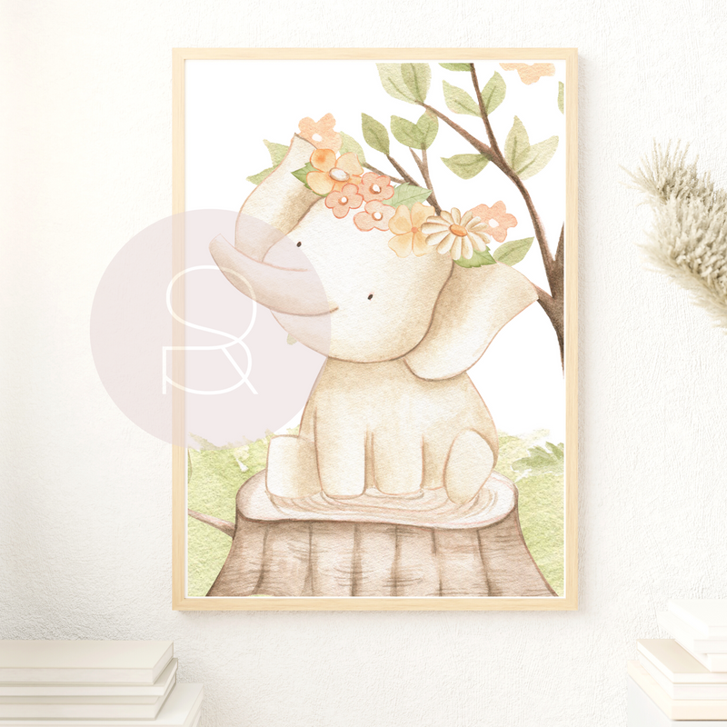 Spring Meadow Print | Elephant
