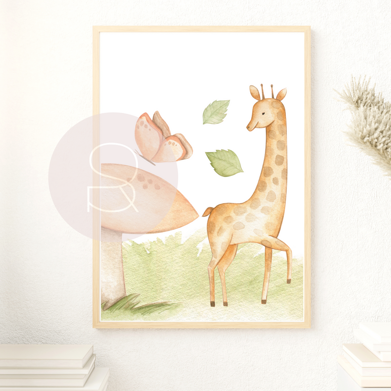 Spring Meadow Print | Giraffe