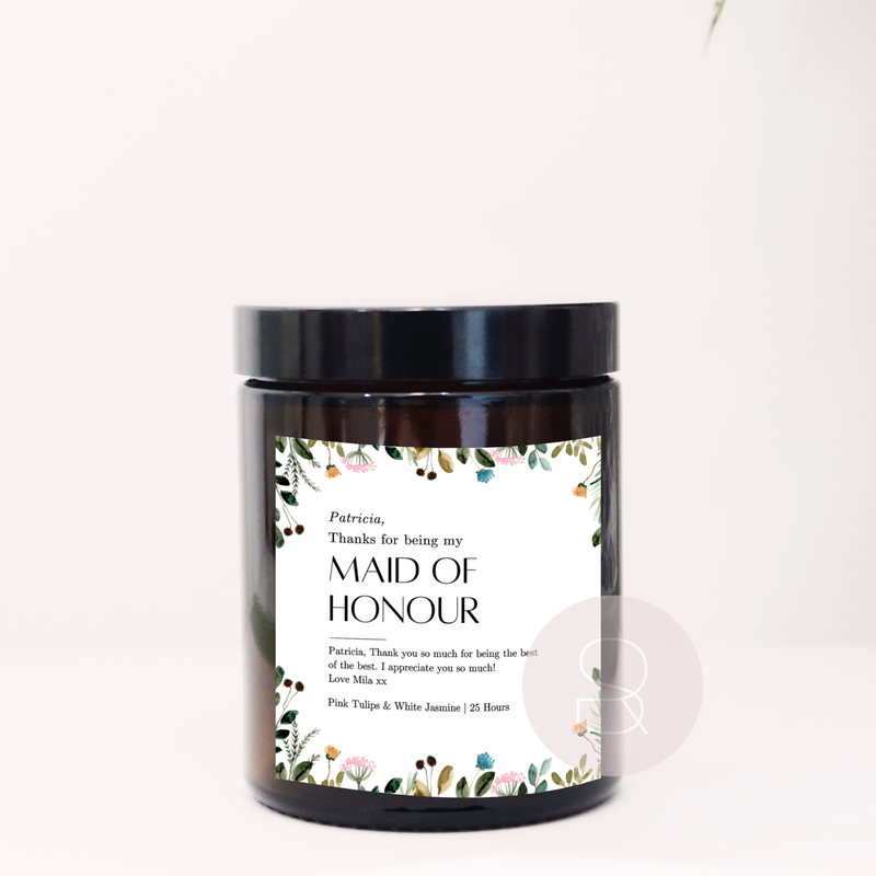 Maid of Honour Personalised Candle