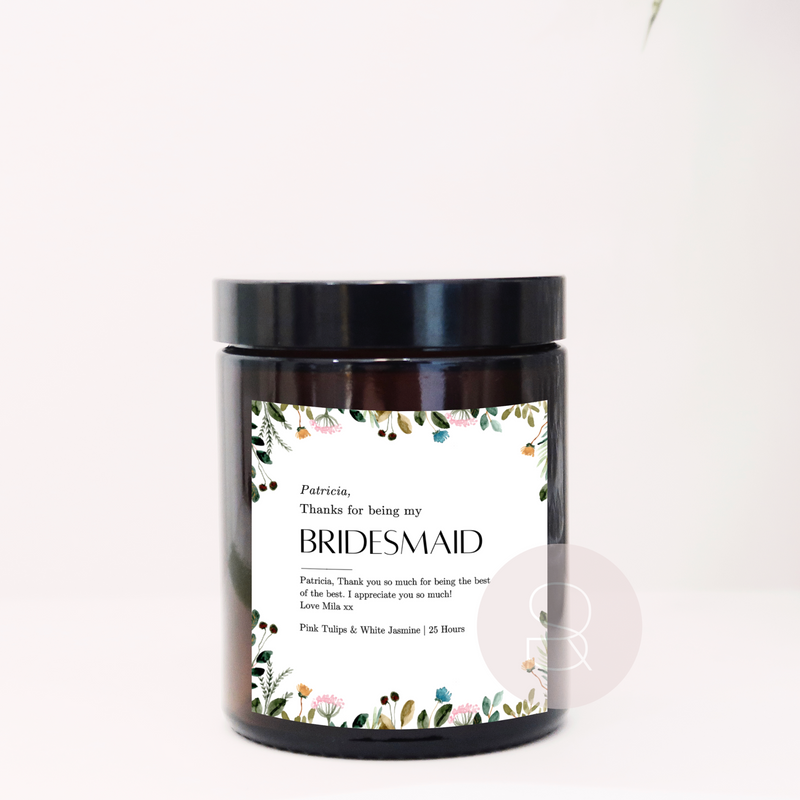 Bridesmaid Personalised Candle