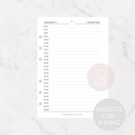 2025 Daily Inserts for 6 Ring