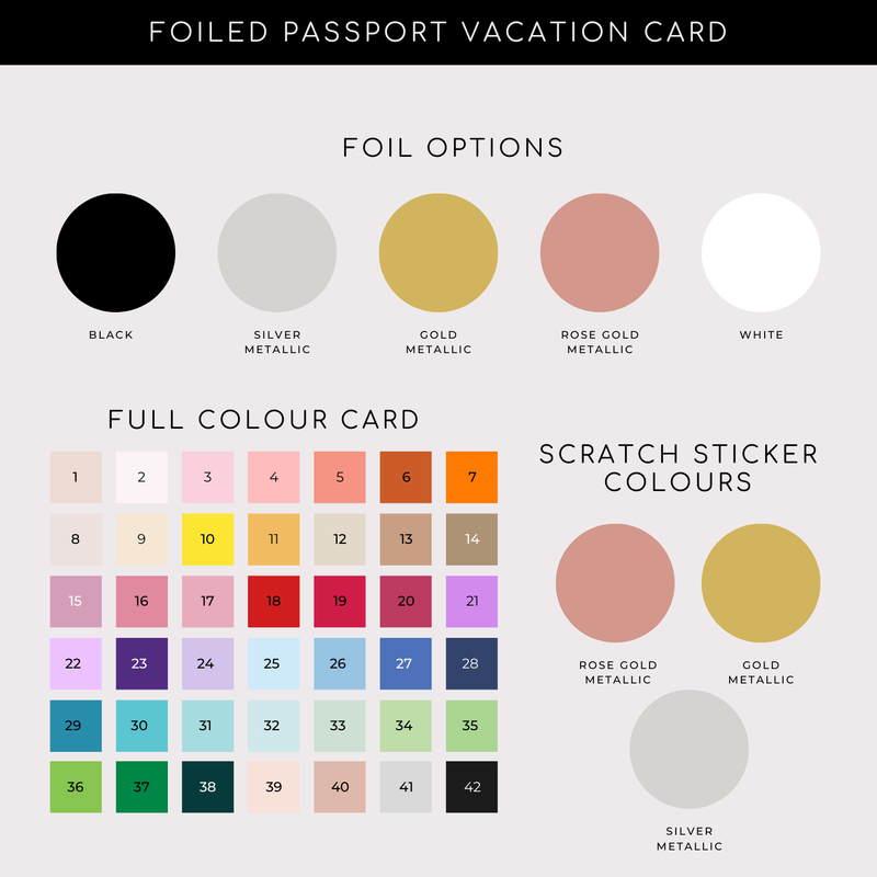 Foil Passport Scratch & Reveal Travel Ticket Card