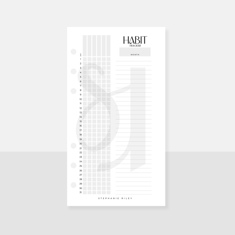 A6 Personal Habit Tracker