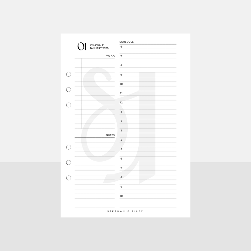 A5 2026 Dated Daily Inserts