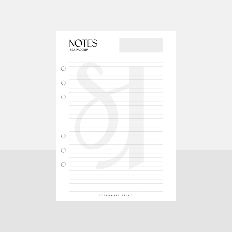 A5 Lined Notes Inserts