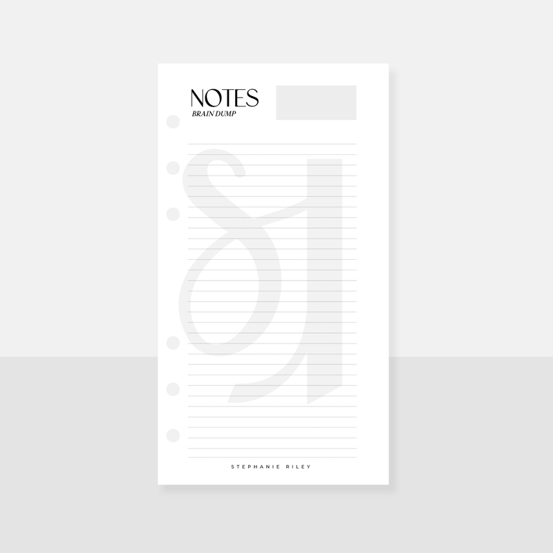 A6 Personal Lined Notes Inserts