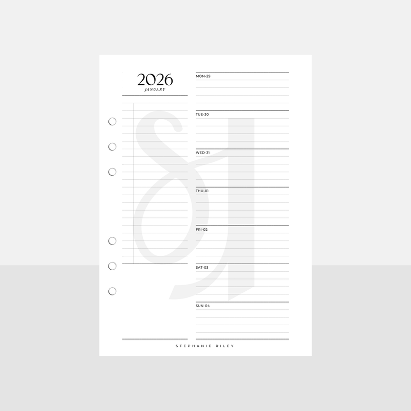 2026 Week on One Page | A5