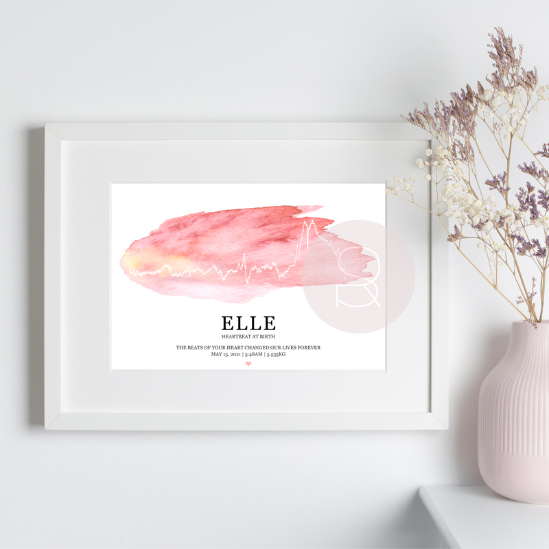 Newborn Heartbeat Print | A4 Print