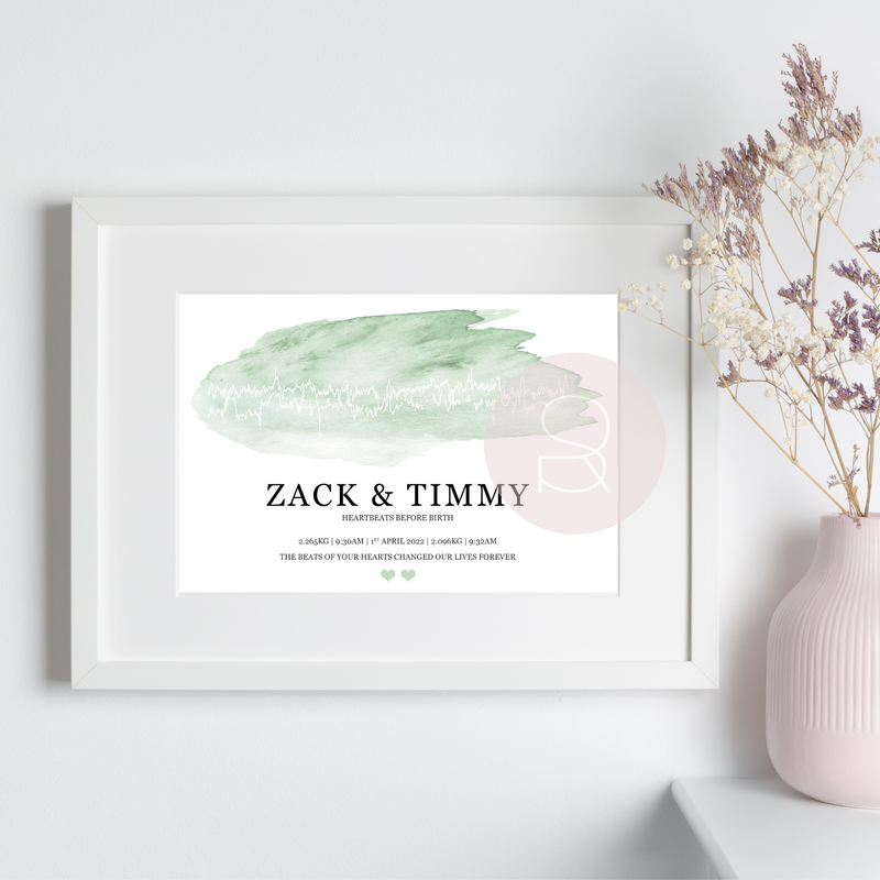 Newborn Heartbeat Print | A4 Print