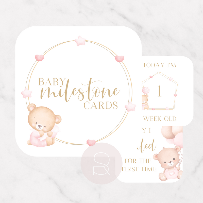 Memories + Moments Milestone Cards | Pink Beary