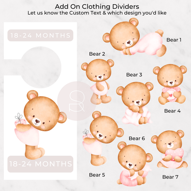 Wardrobe Dividers | Pink Beary