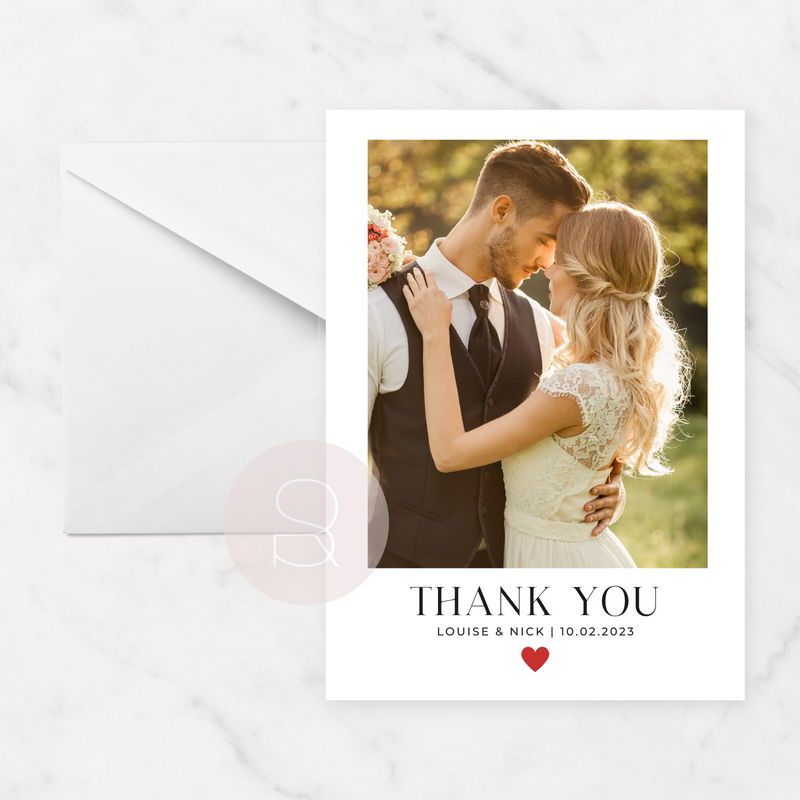 Photo Wedding Thank You Card | Colour