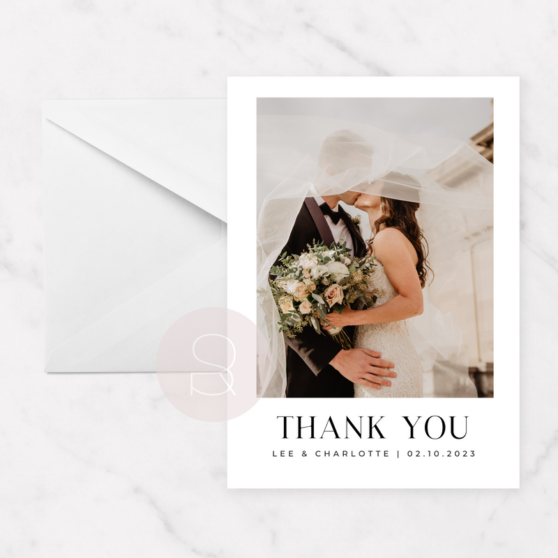 Photo Wedding Thank You Card | Colour V3
