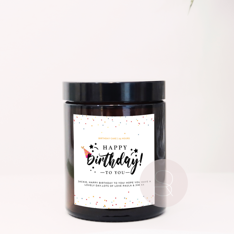 Happy Birthday Party Personalised Candle