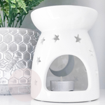 White Moon and Stars Wax Burner