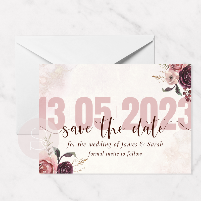 Save The Date Wedding Card | Boho